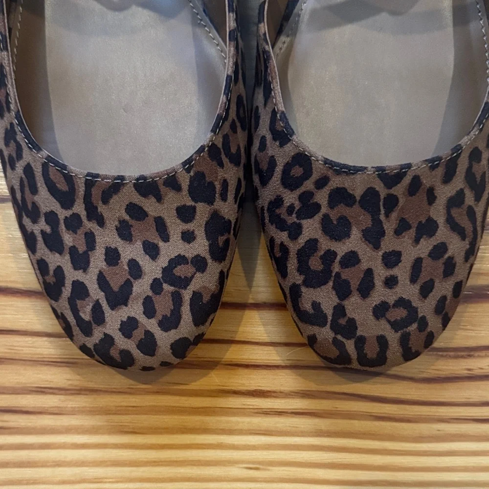 NWOT J. Crew Brown Leopard Print Mary Jane Strap Mules size Women’s 9 - Picture 3 of 9